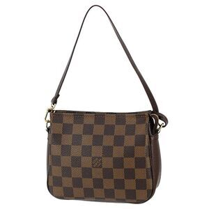 Louis Vuitton Pochette Accessories Damier Ebene Leather Brown Mini